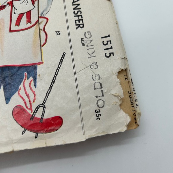 Mccall Vintage 1940's Pattern #1515 Mr.& Mrs. BBQ Aprons Hat Mitts HTF RARE - Picture 4 of 10